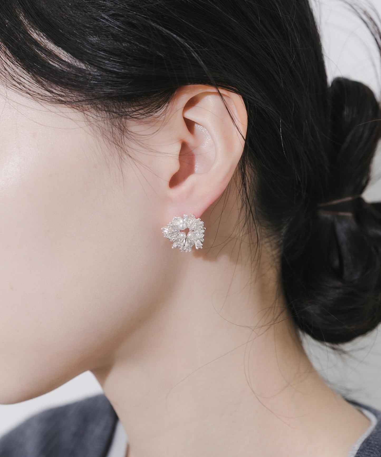 閃耀水晶珍珠耳環