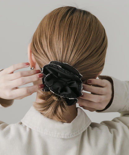 鏈條裝飾緞面髮圈