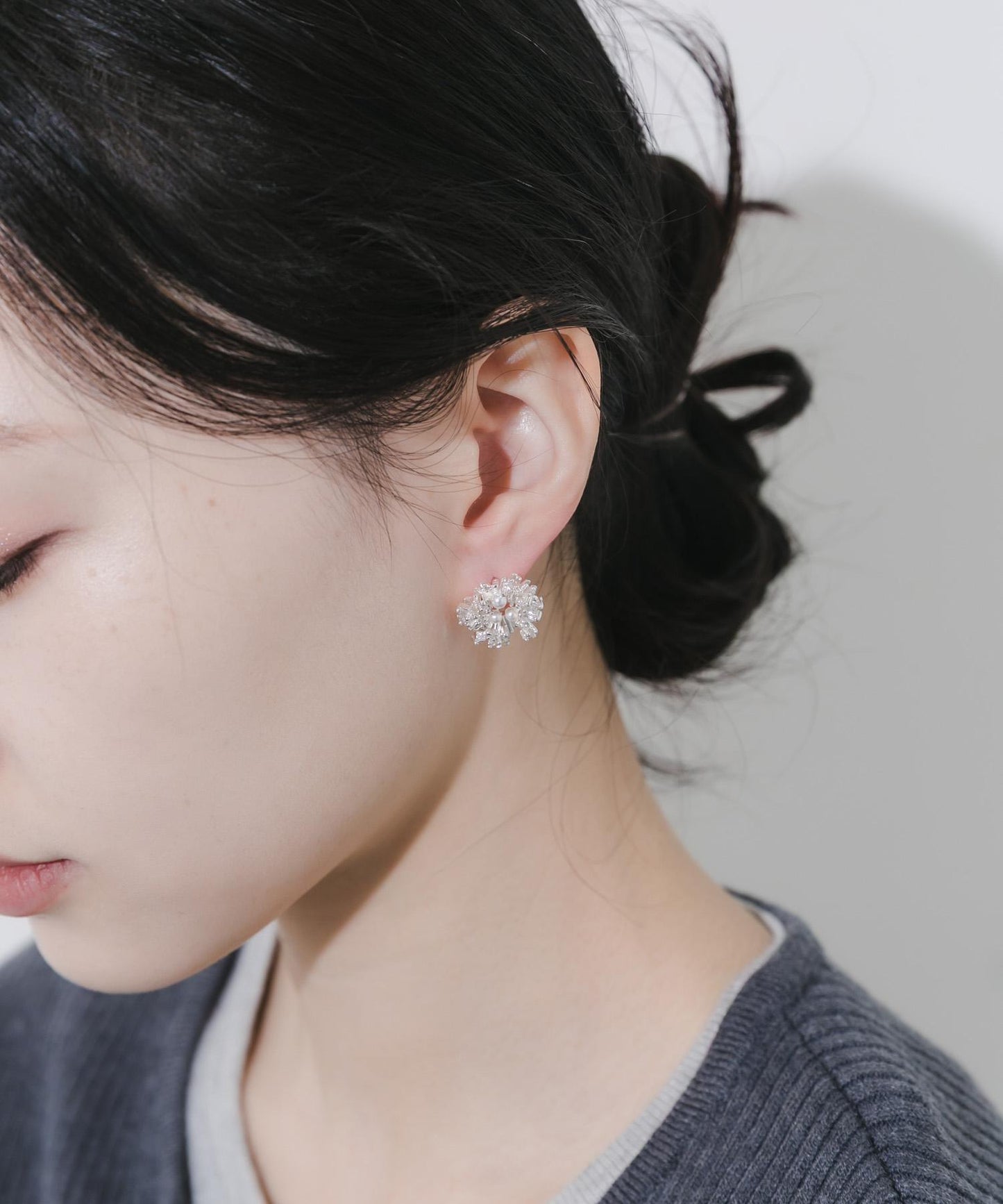 閃耀水晶珍珠耳環