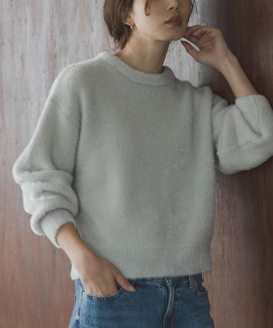 迷你羽毛雙面針織套頭衫