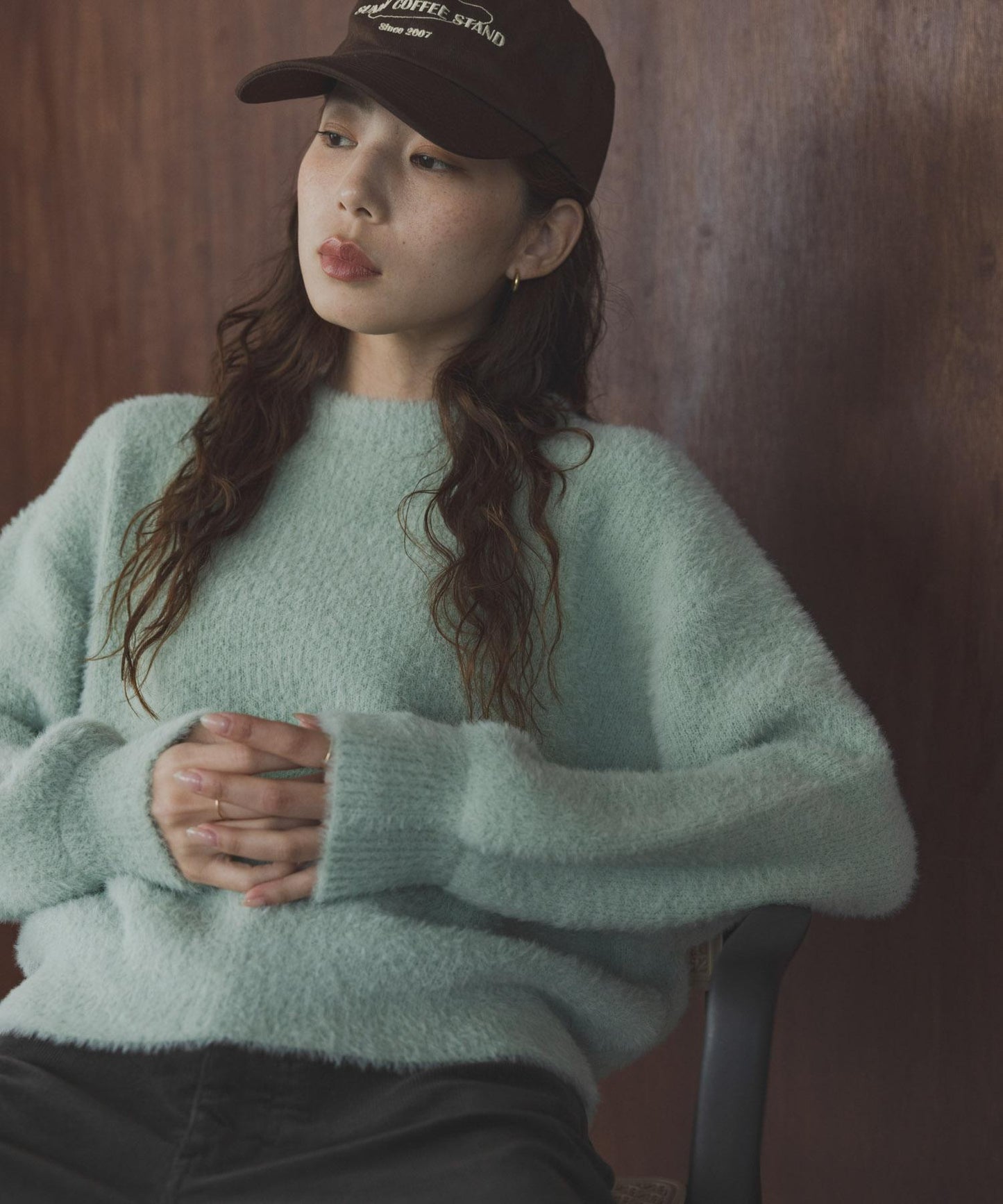 迷你羽毛雙面針織套頭衫