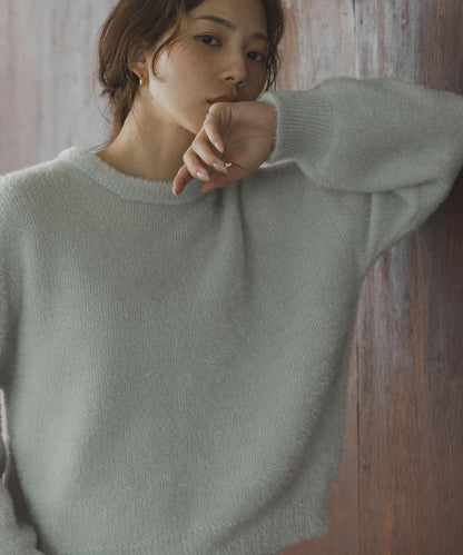 迷你羽毛雙面針織套頭衫