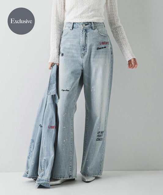 『聯名』PICCADILLY×URBAN RESEARCH 刺繡牛仔褲