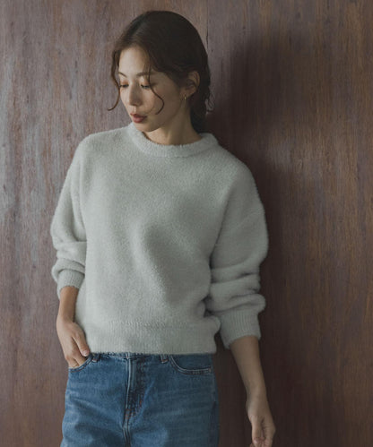 迷你羽毛雙面針織套頭衫