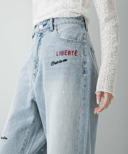 『聯名』PICCADILLY×URBAN RESEARCH 刺繡牛仔褲