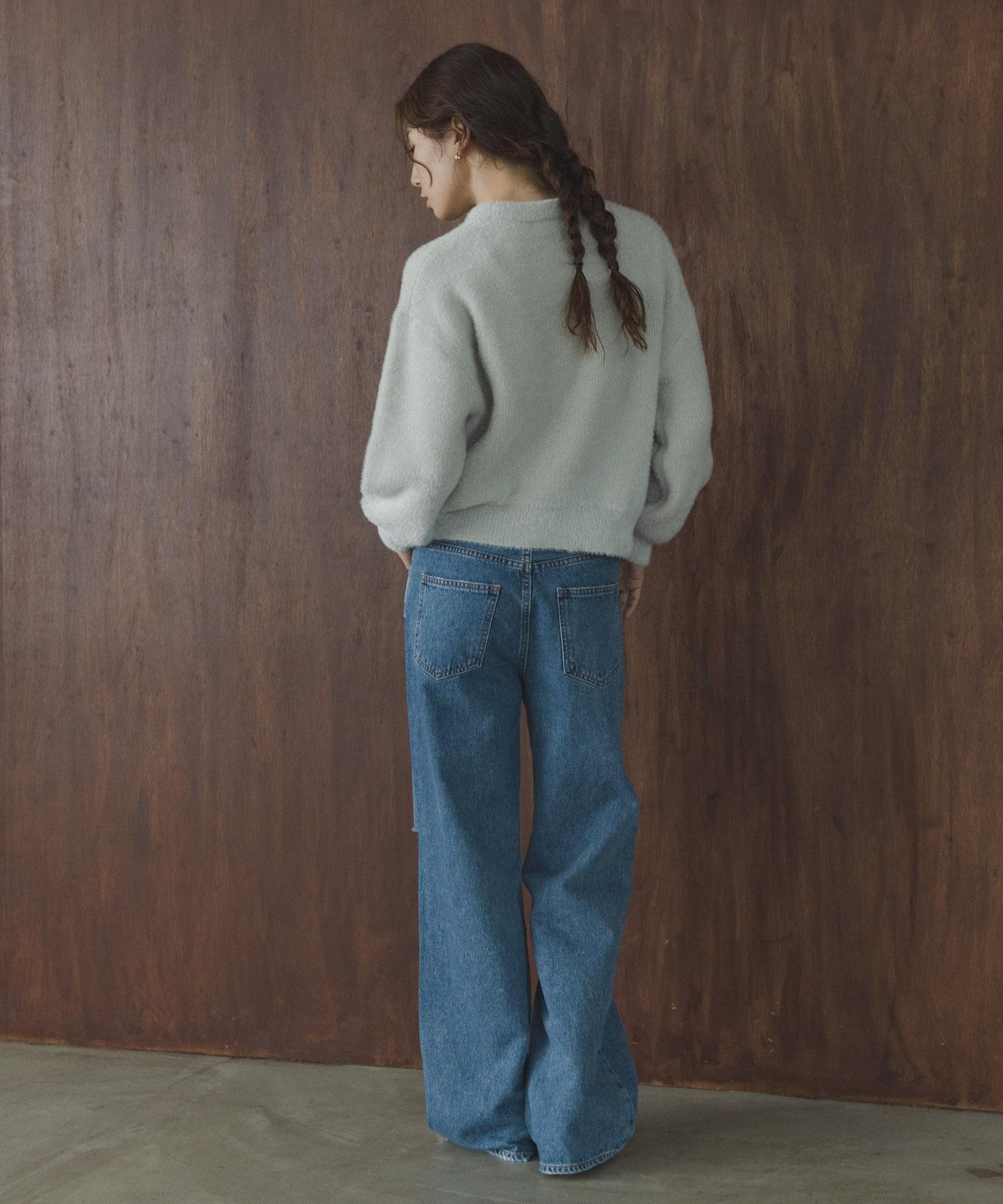 迷你羽毛雙面針織套頭衫