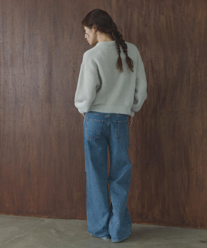 迷你羽毛雙面針織套頭衫