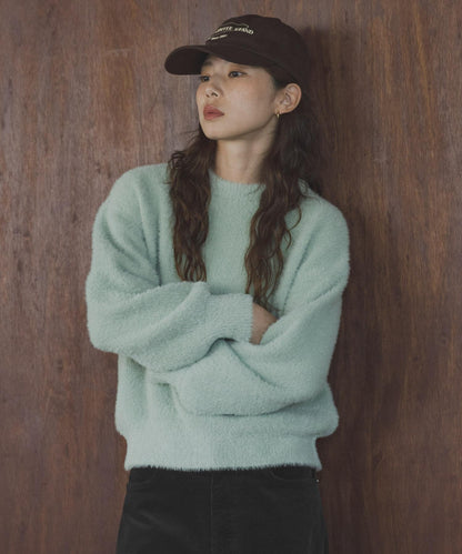 迷你羽毛雙面針織套頭衫