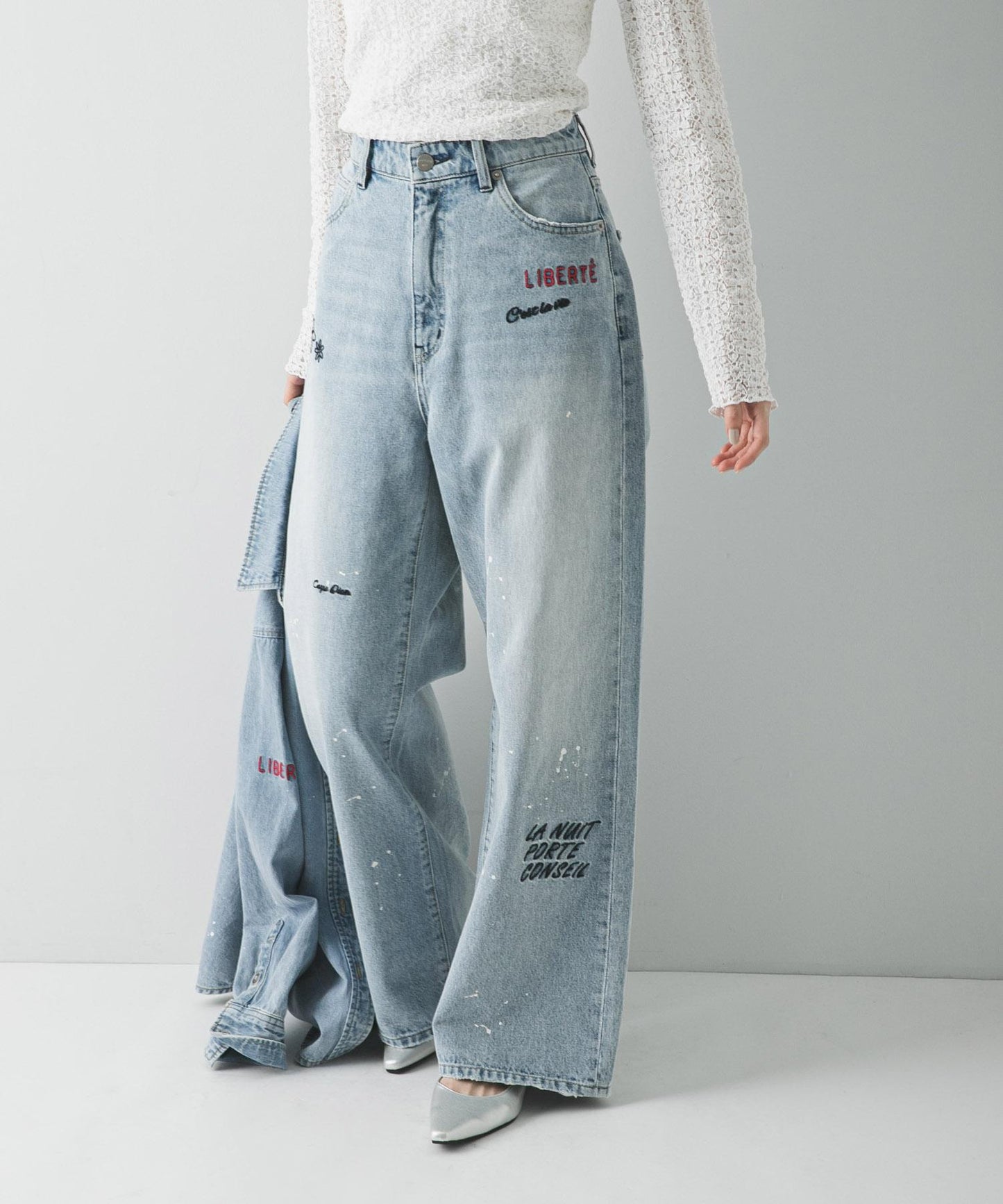 『聯名』PICCADILLY×URBAN RESEARCH 刺繡牛仔褲