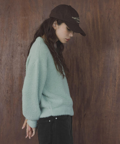 迷你羽毛雙面針織套頭衫