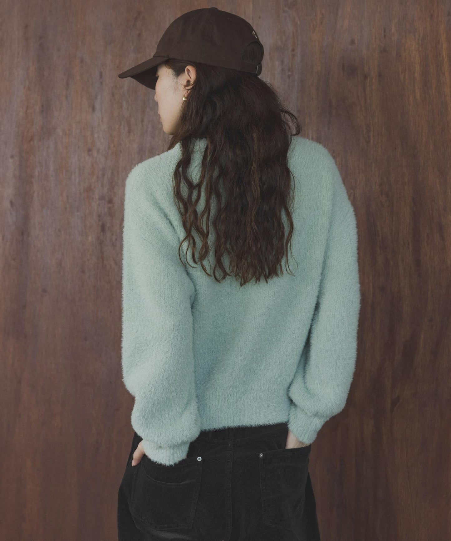 迷你羽毛雙面針織套頭衫