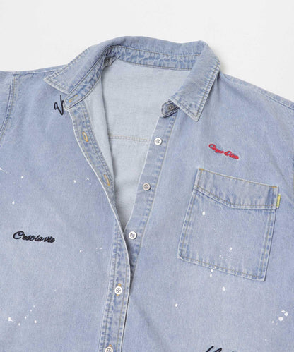 『聯名』PICCADILLY×URBAN RESEARCH 刺繡牛仔襯衫