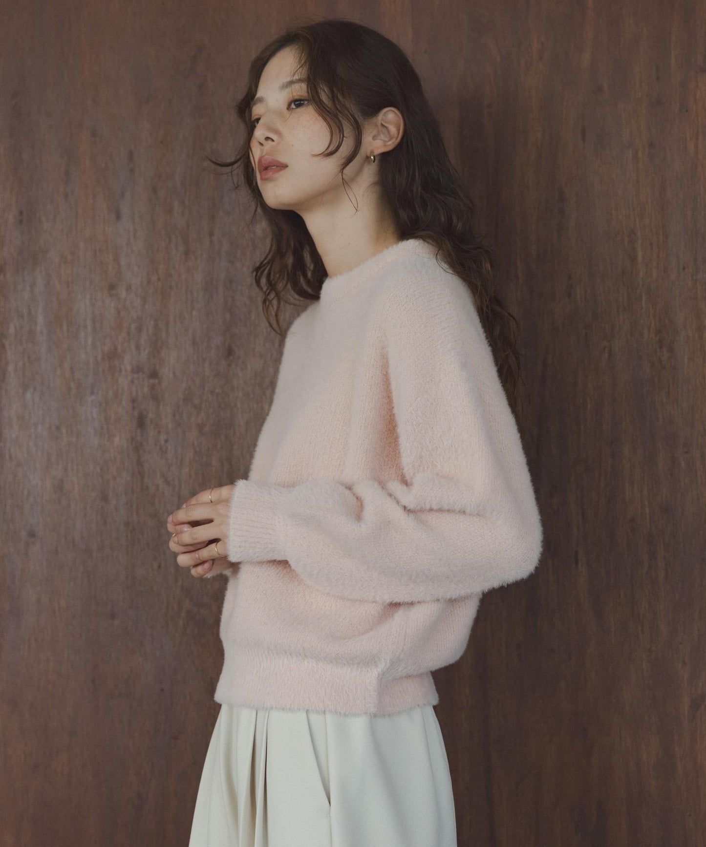 迷你羽毛雙面針織套頭衫