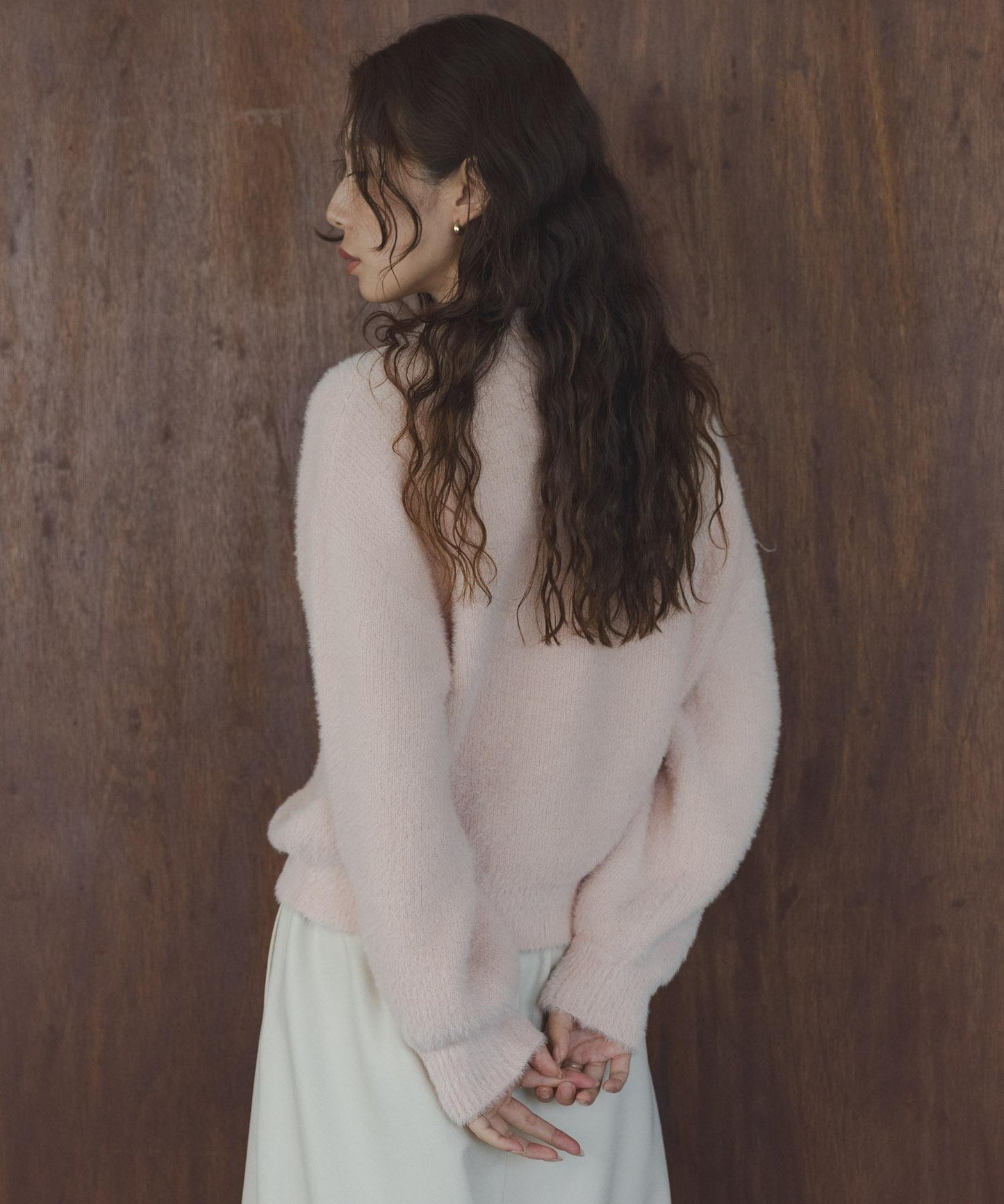 迷你羽毛雙面針織套頭衫