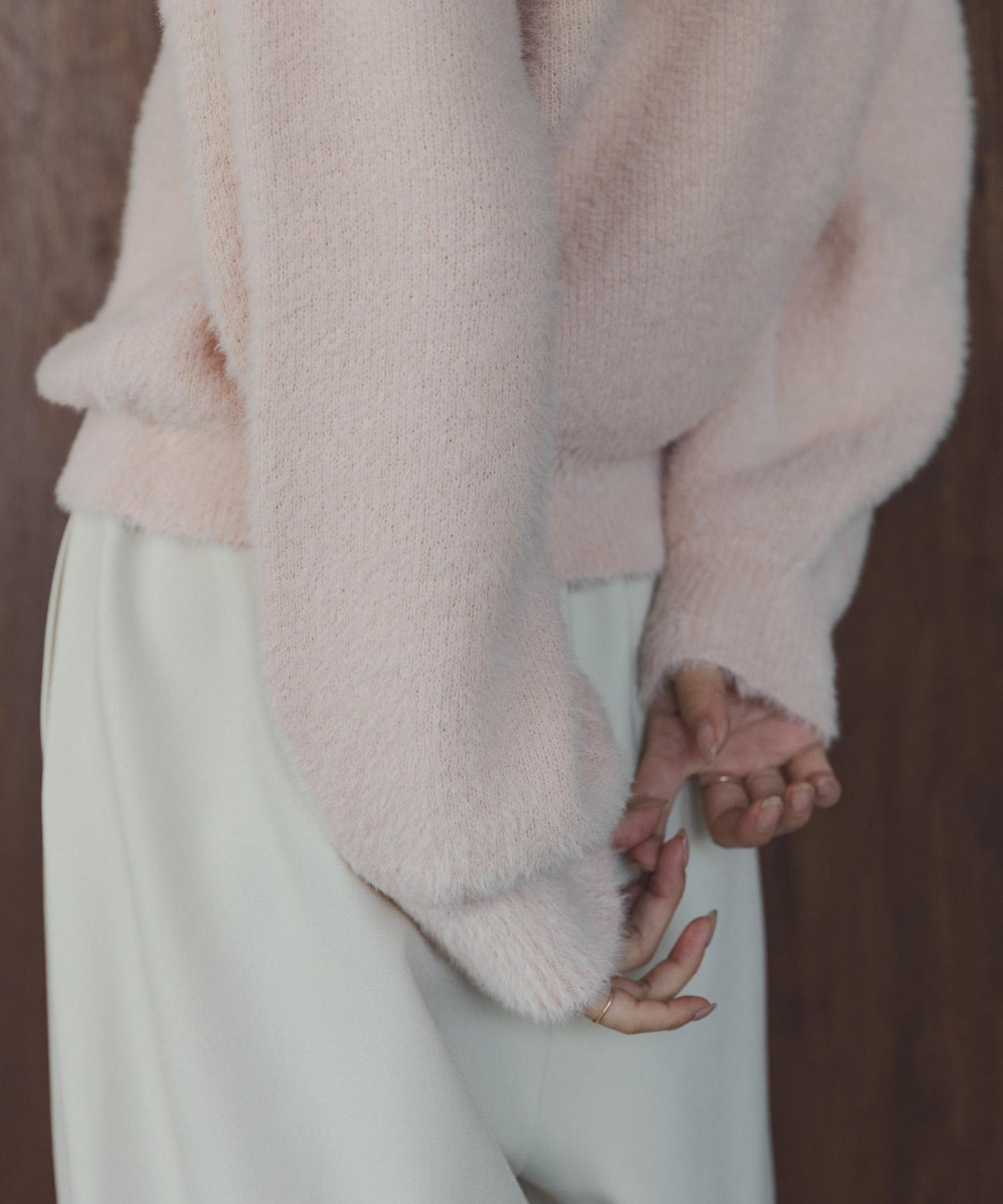 迷你羽毛雙面針織套頭衫