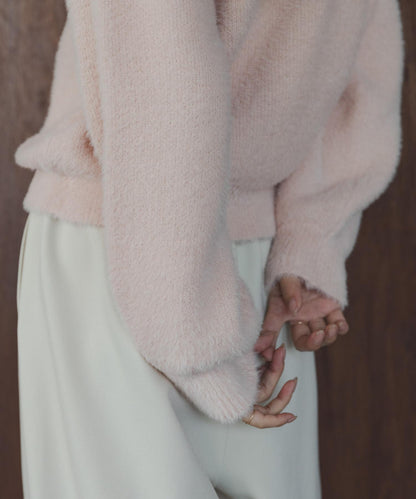 迷你羽毛雙面針織套頭衫