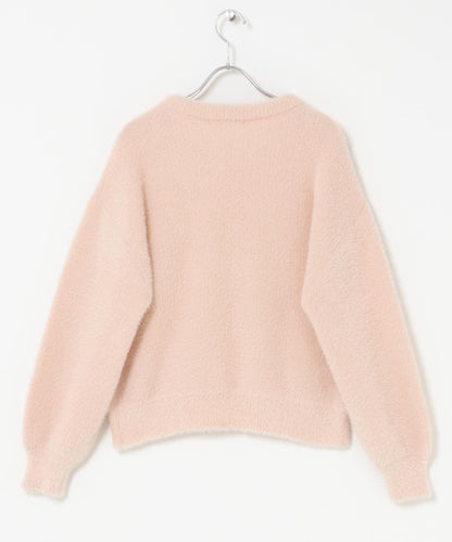 迷你羽毛雙面針織套頭衫