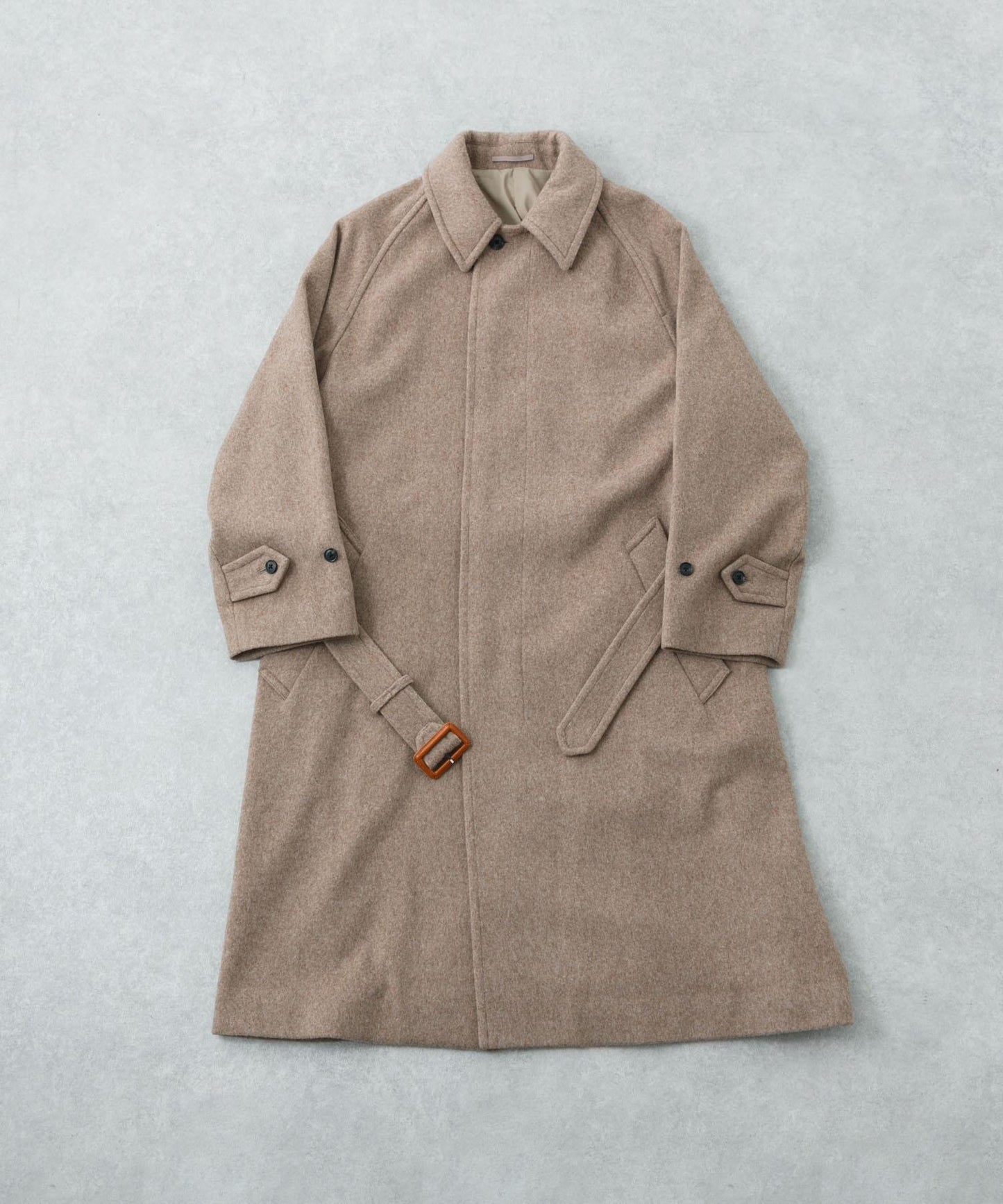 羊毛海狸呢繫帶大衣