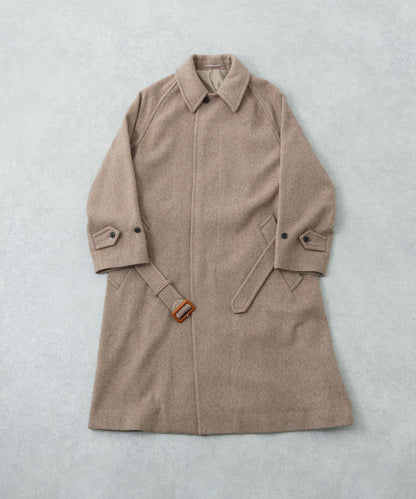 羊毛海狸呢繫帶大衣