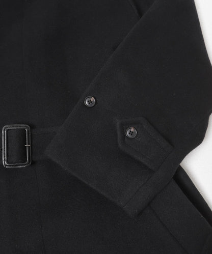 羊毛海狸呢繫帶大衣