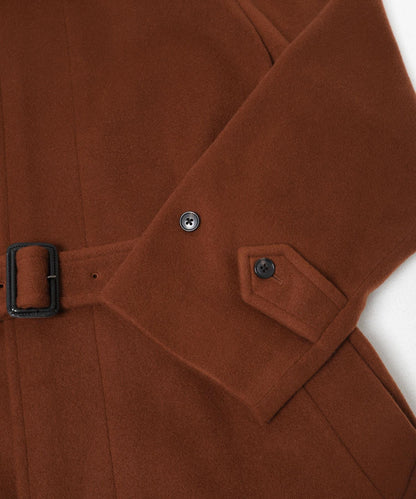 羊毛海狸呢繫帶大衣