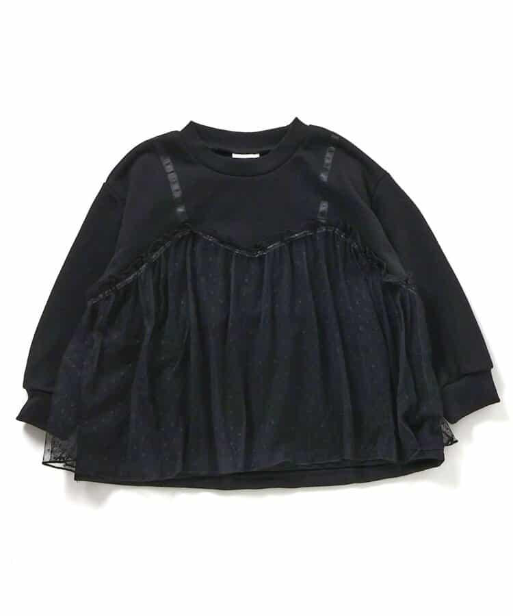 帶網紗吊帶背心的衛衣