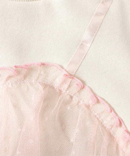 帶網紗吊帶背心的衛衣