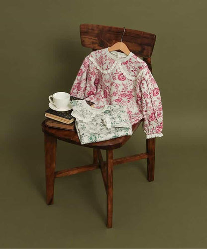 荷葉邊長袖T恤_120_140【青少年】