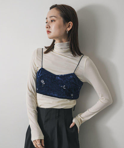 防起球荷葉邊高領上衣