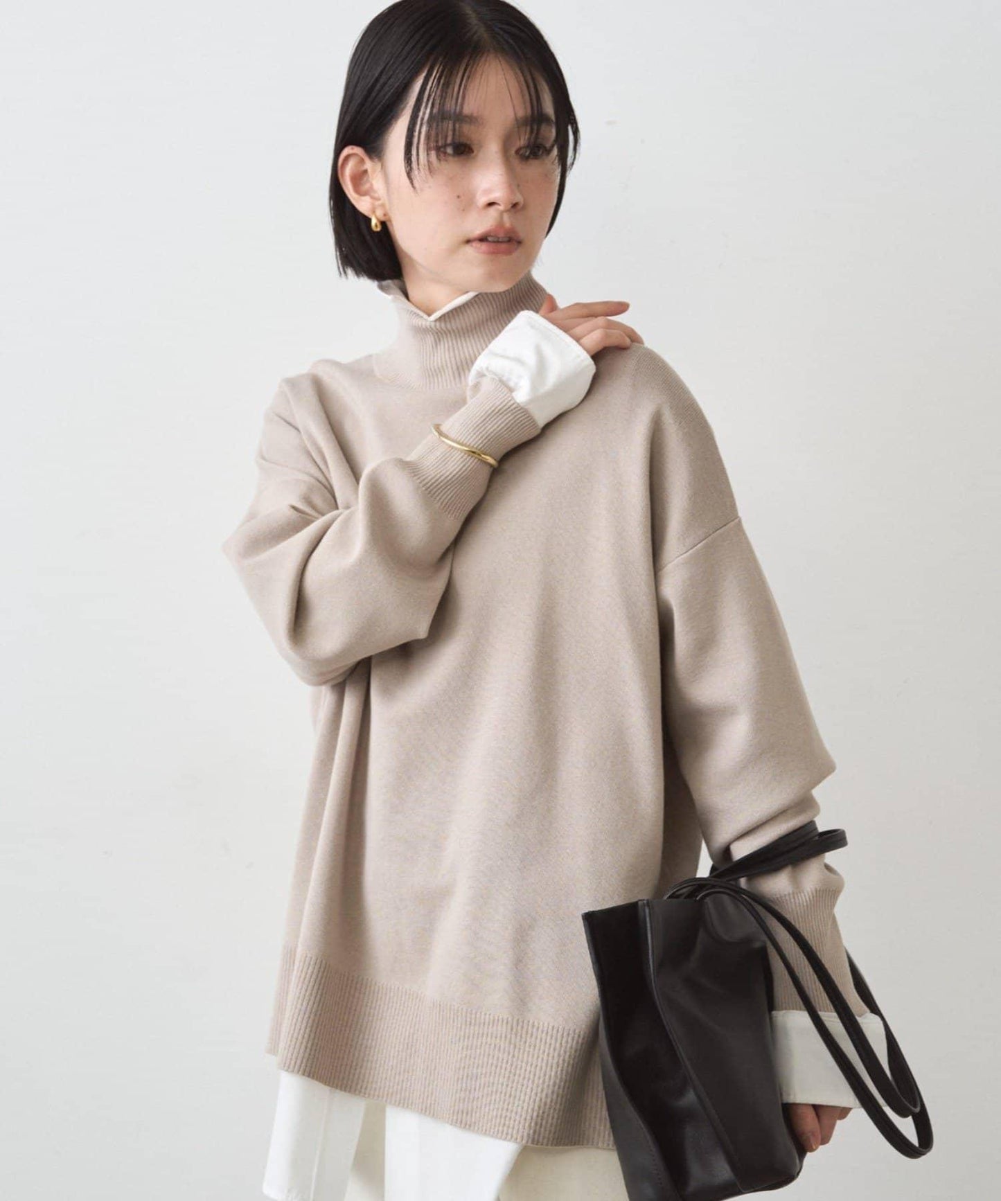 全針高領針織衫