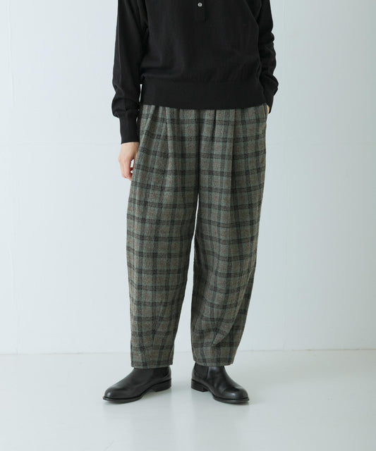 羊毛棉格紋長褲
