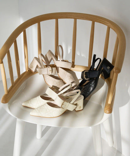 水鑽扣帶絎縫穆勒鞋