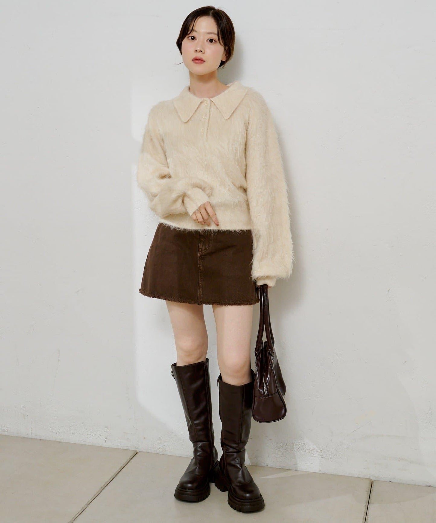 腰帶牛仔迷你裙