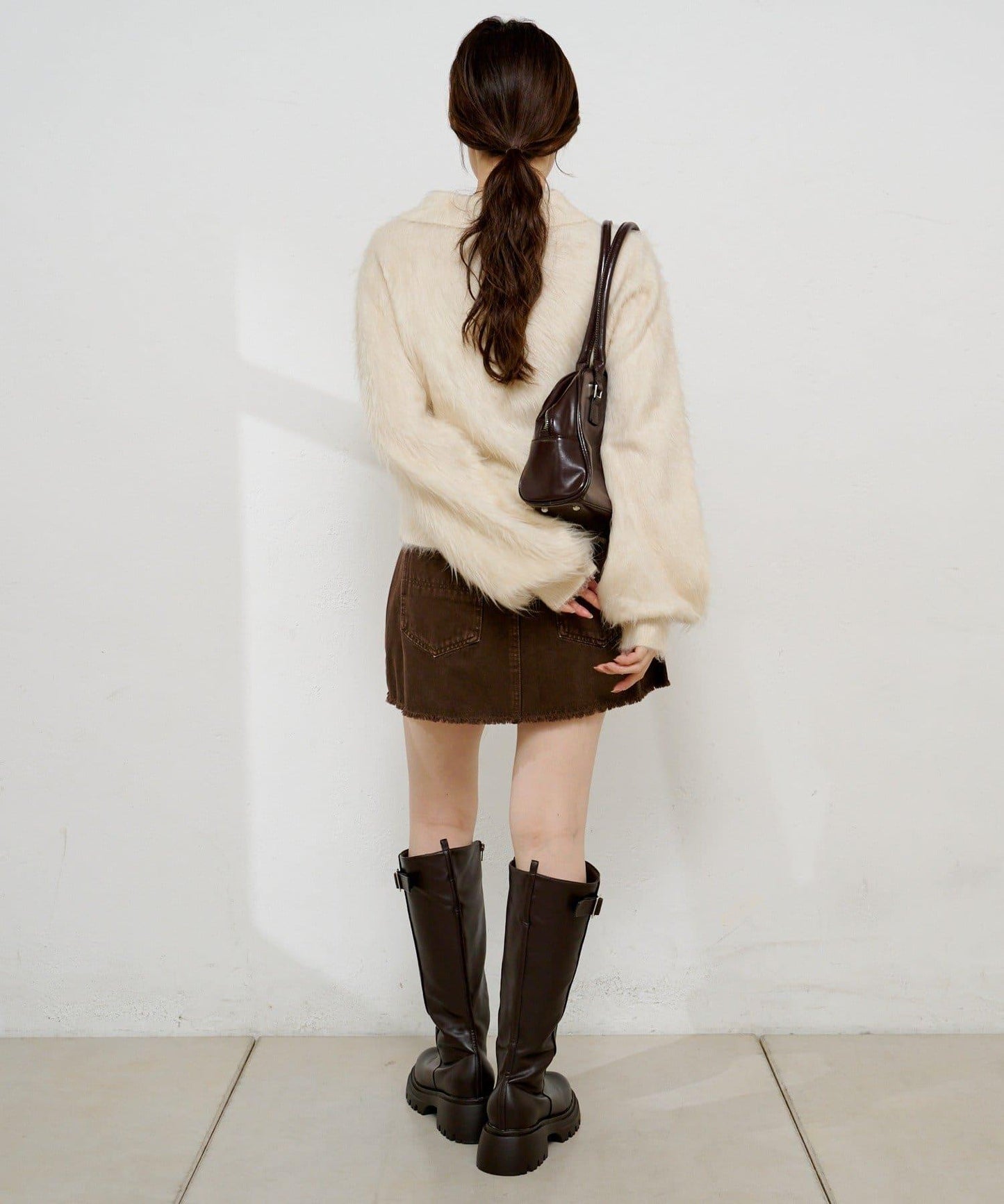 腰帶牛仔迷你裙