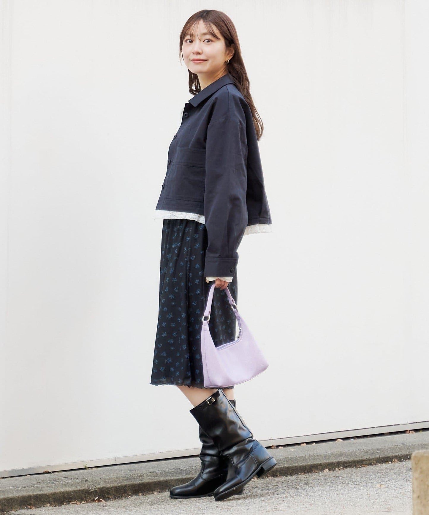 拼接透視半身裙