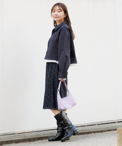 拼接透視半身裙