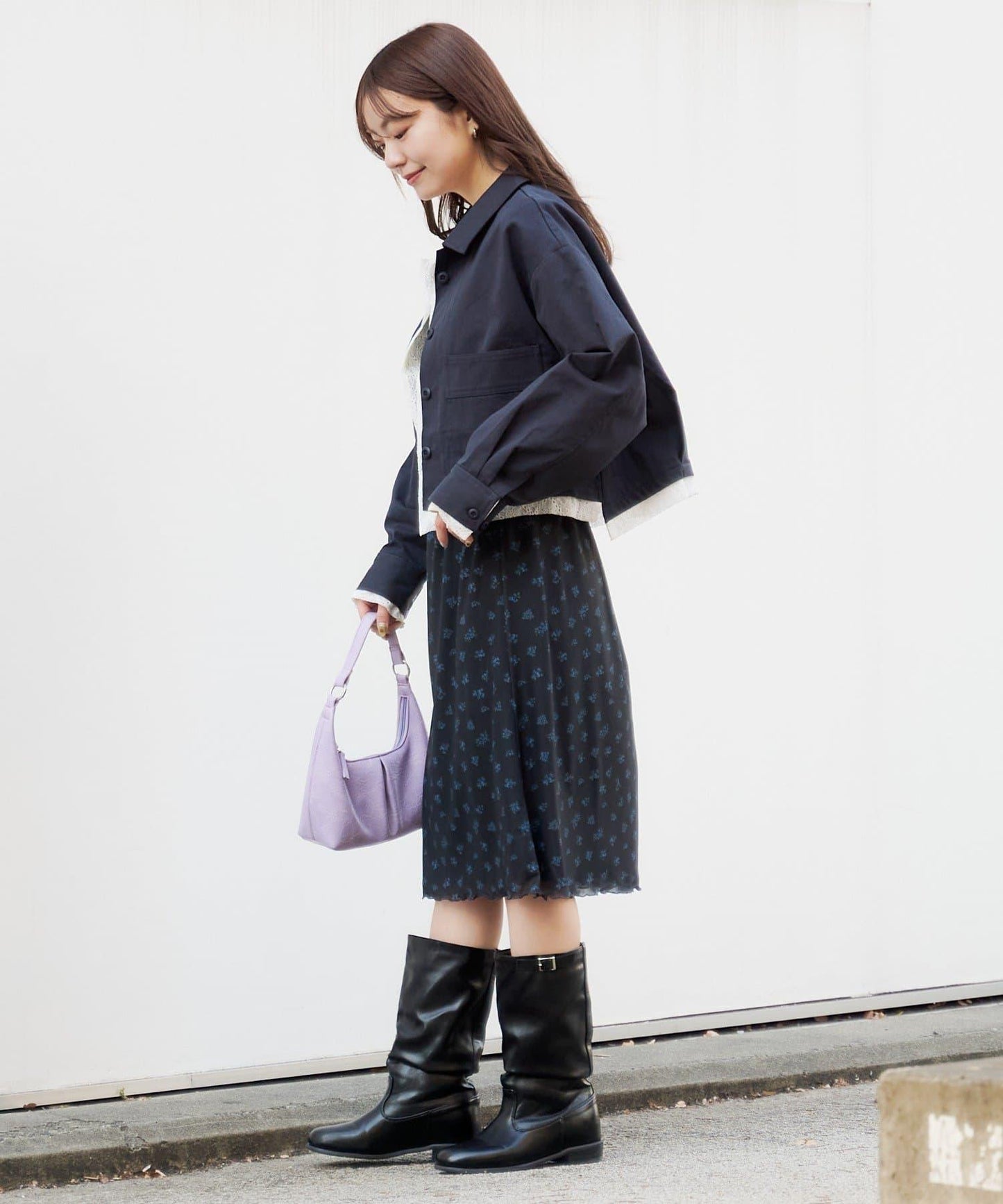 拼接透視半身裙