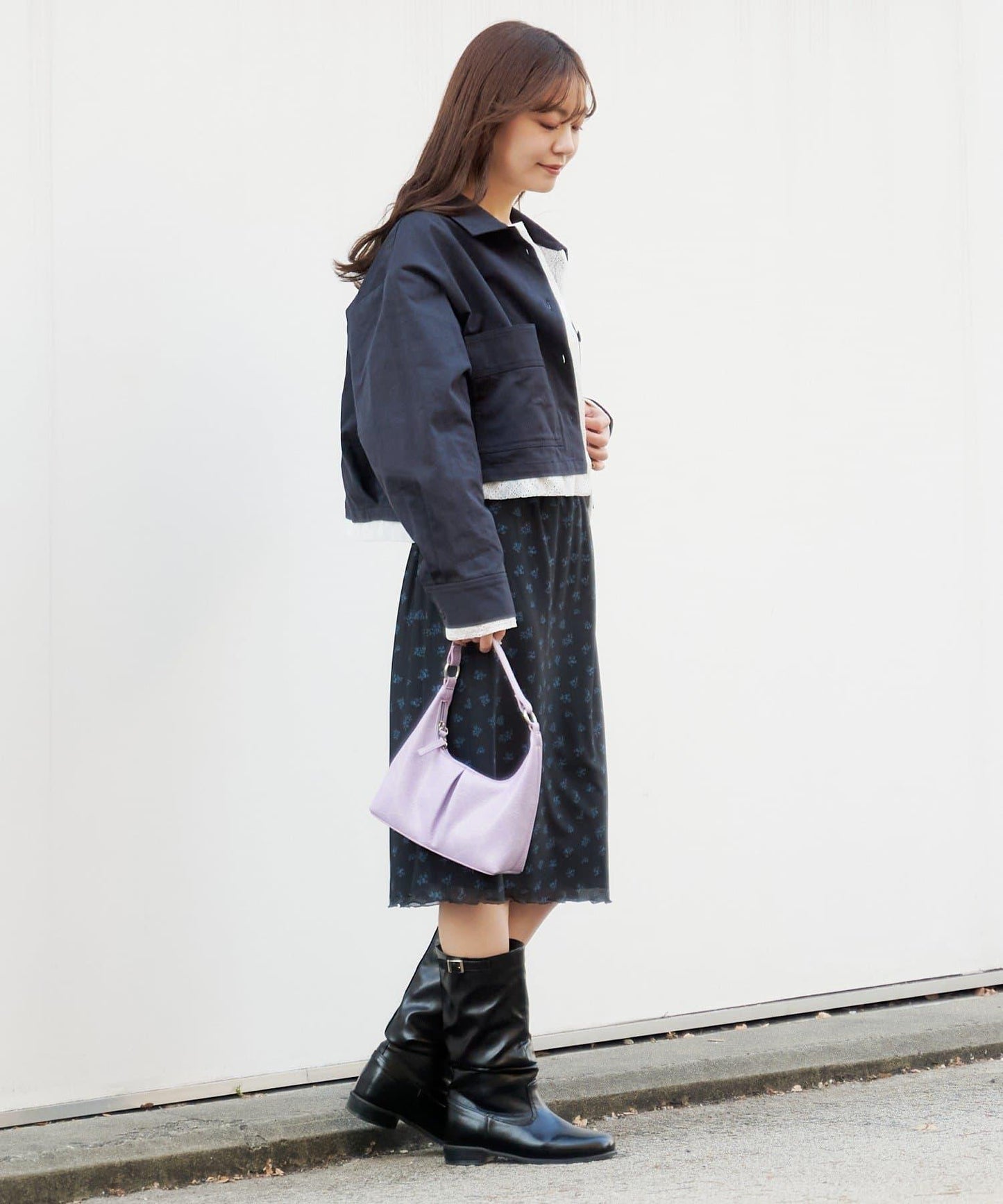 拼接透視半身裙