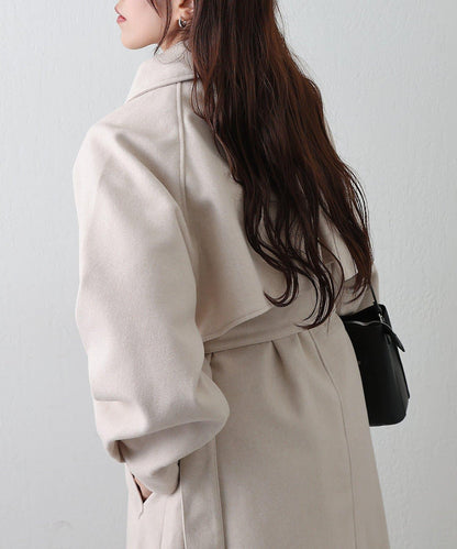 2WAY翻領單排扣長款大衣