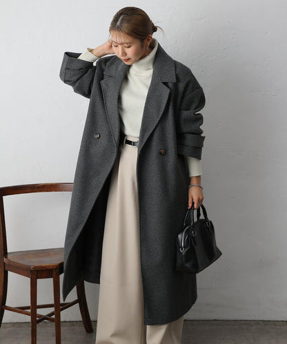 莫薩輕質雙面長款大衣