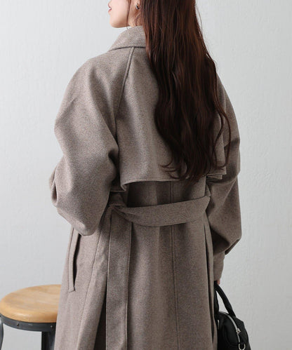 2WAY翻領單排扣長款大衣