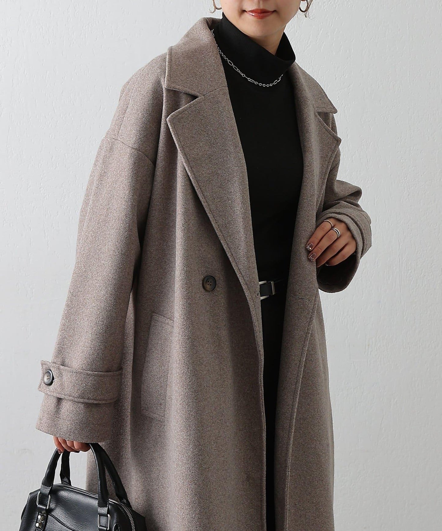 莫薩輕質雙面長款大衣