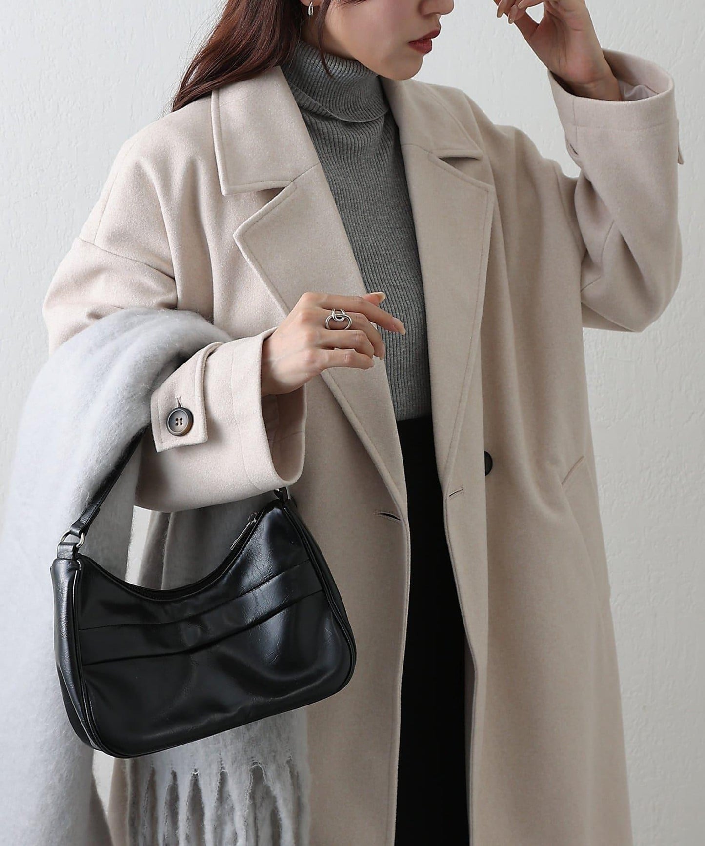 莫薩輕質雙面長款大衣