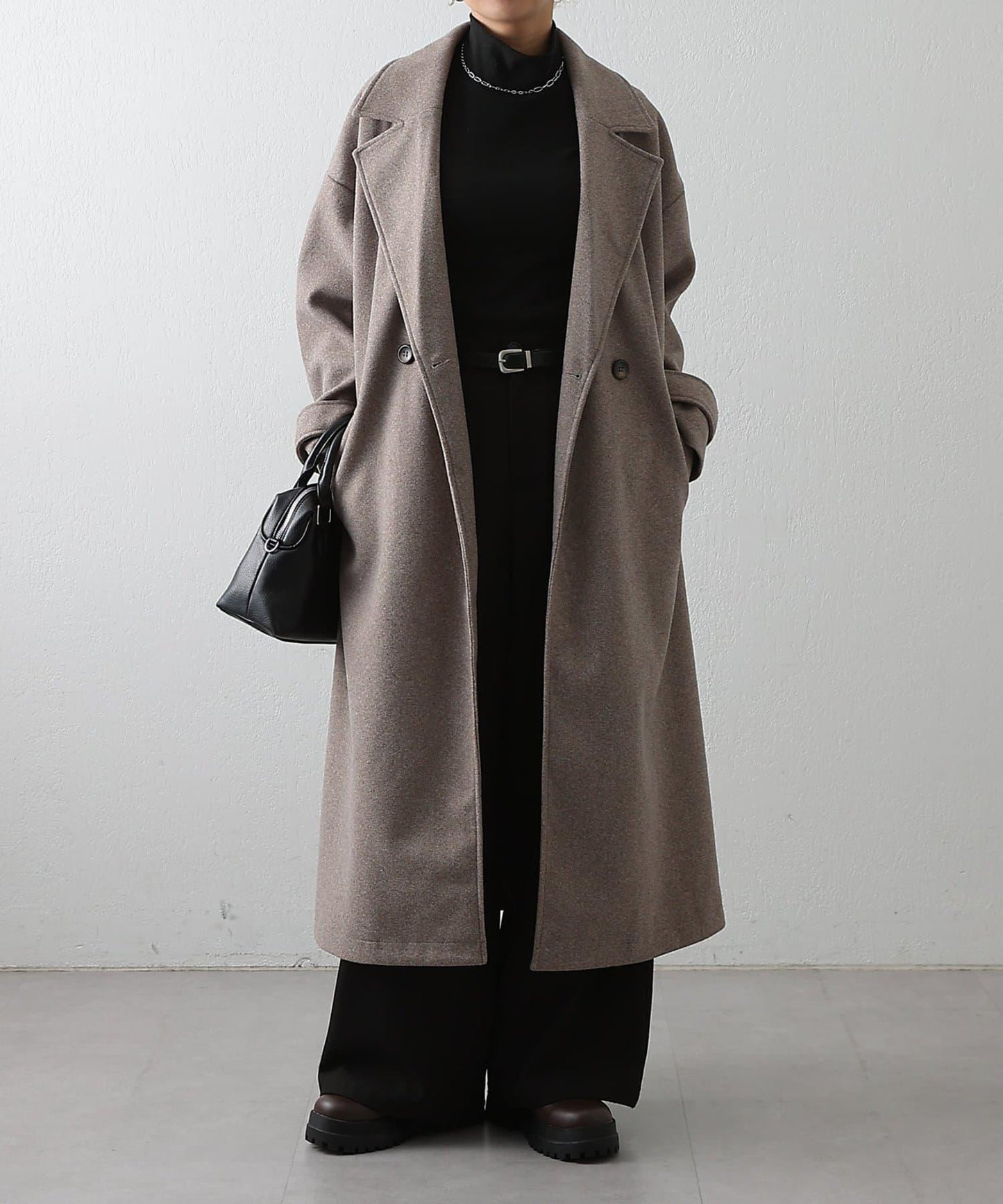 莫薩輕質雙面長款大衣