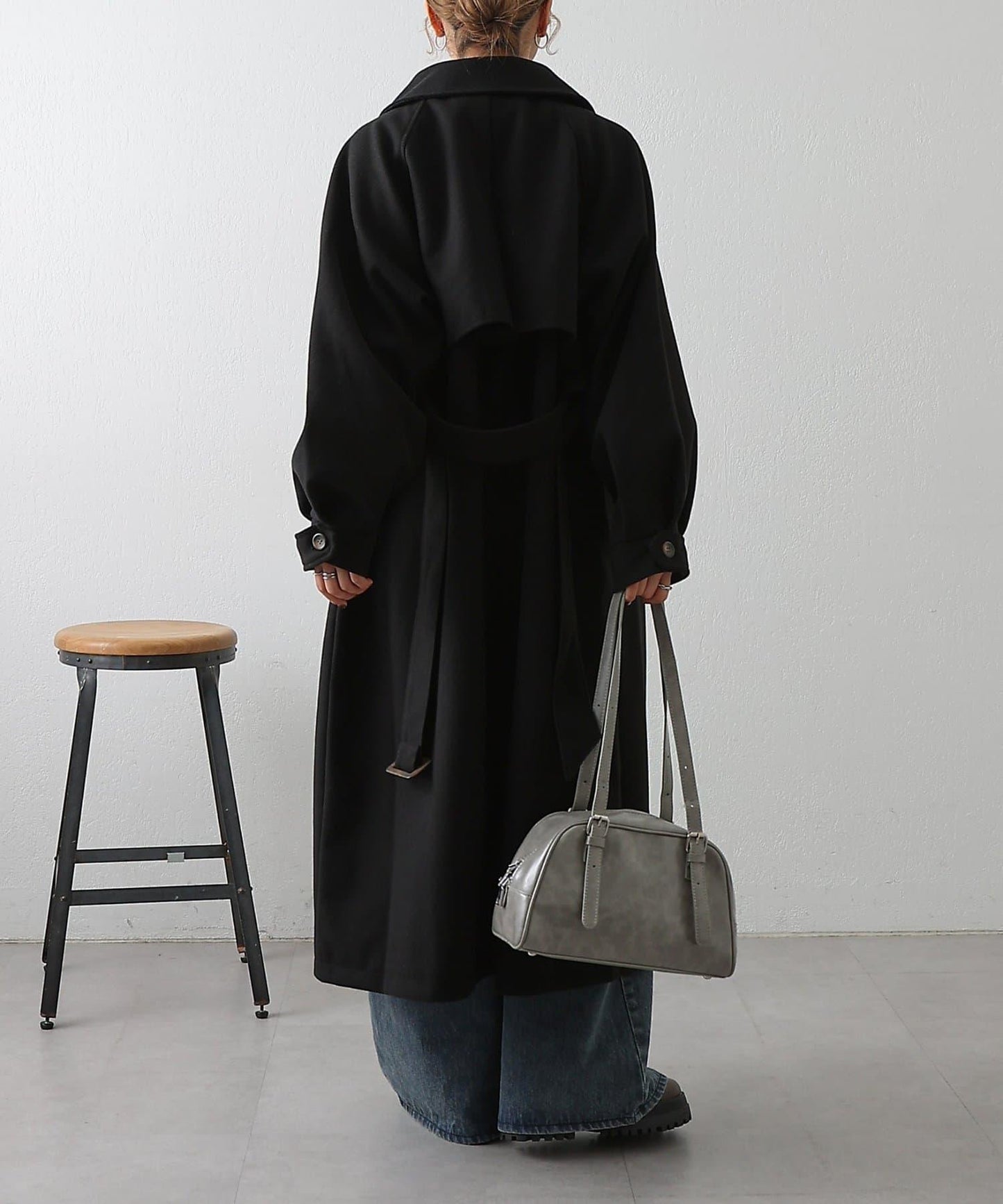 2WAY翻領單排扣長款大衣