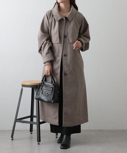 2WAY翻領單排扣長款大衣
