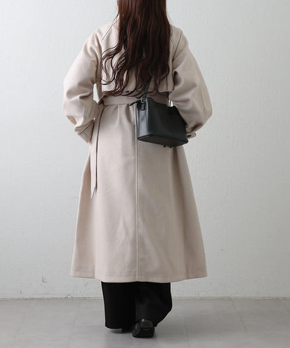 2WAY翻領單排扣長款大衣