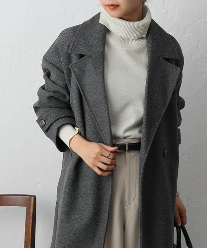 莫薩輕質雙面長款大衣