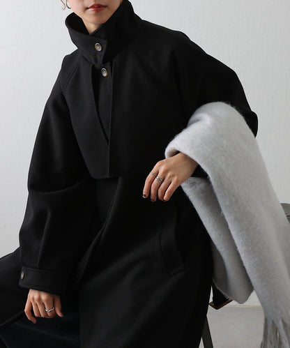 2WAY翻領單排扣長款大衣