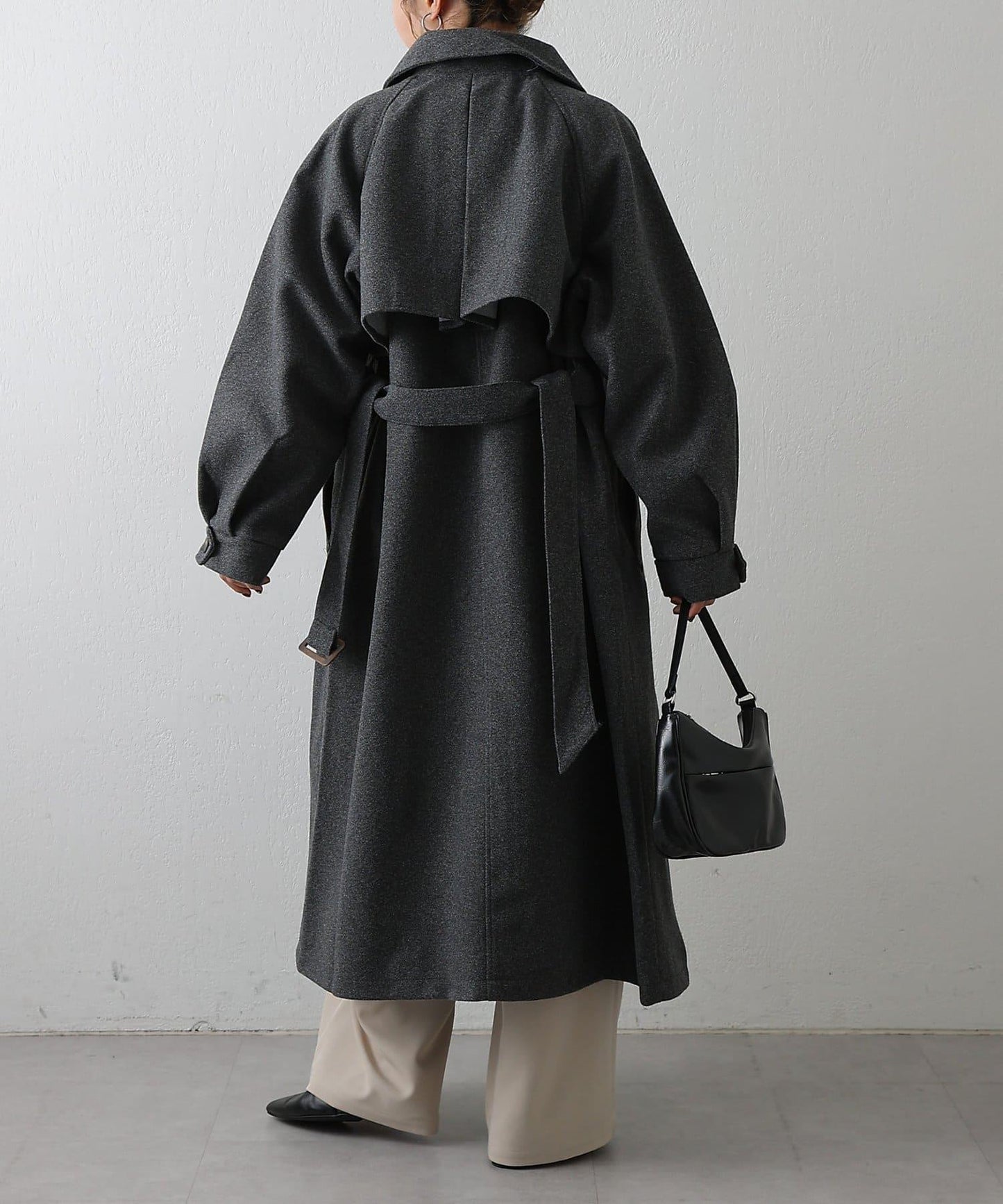 2WAY翻領單排扣長款大衣